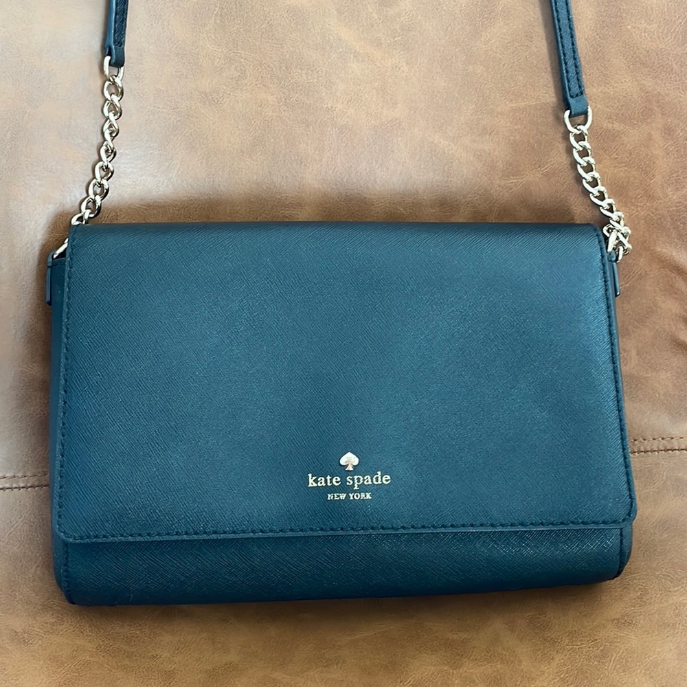 Kate spade black saffiano crossbody purse